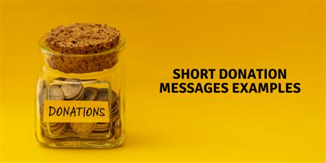 short donation messages examples